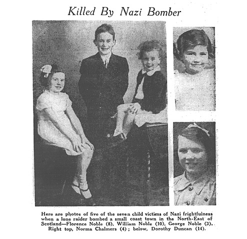 Five of the young air raid victims